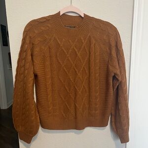 Women’s Cable Knit Sweater - Orange Brown